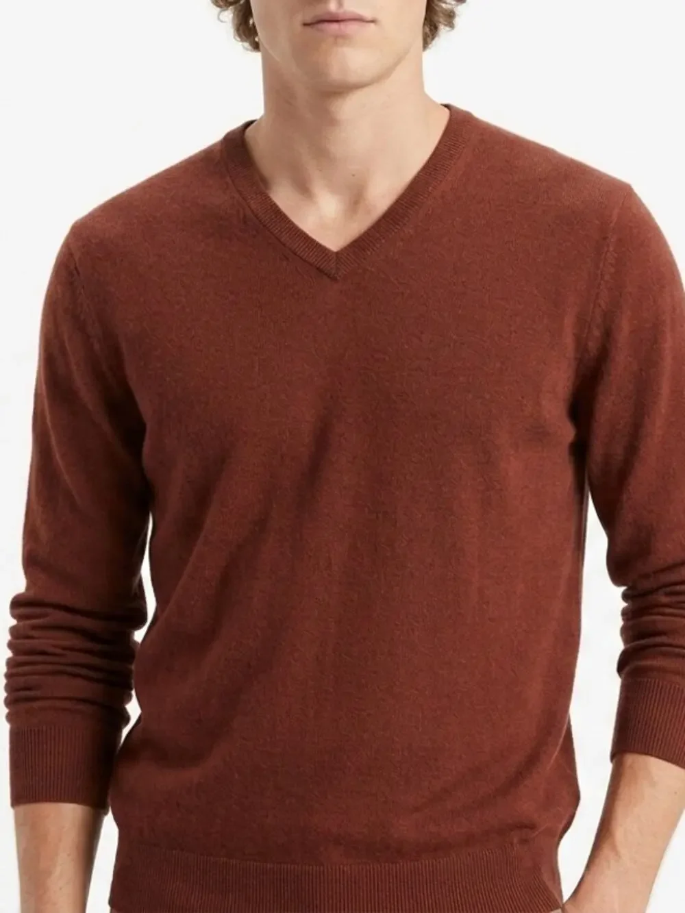 Banana Republic Luxury Cashmere Blend Brown Men Sweater Size MT